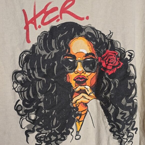 Spencer's H.E.R. Beige Tshirt Size Large - Picture 3 of 7